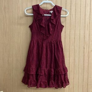 Francesca’s Women’s dress size XS deep wine, sleeveless, lace, short